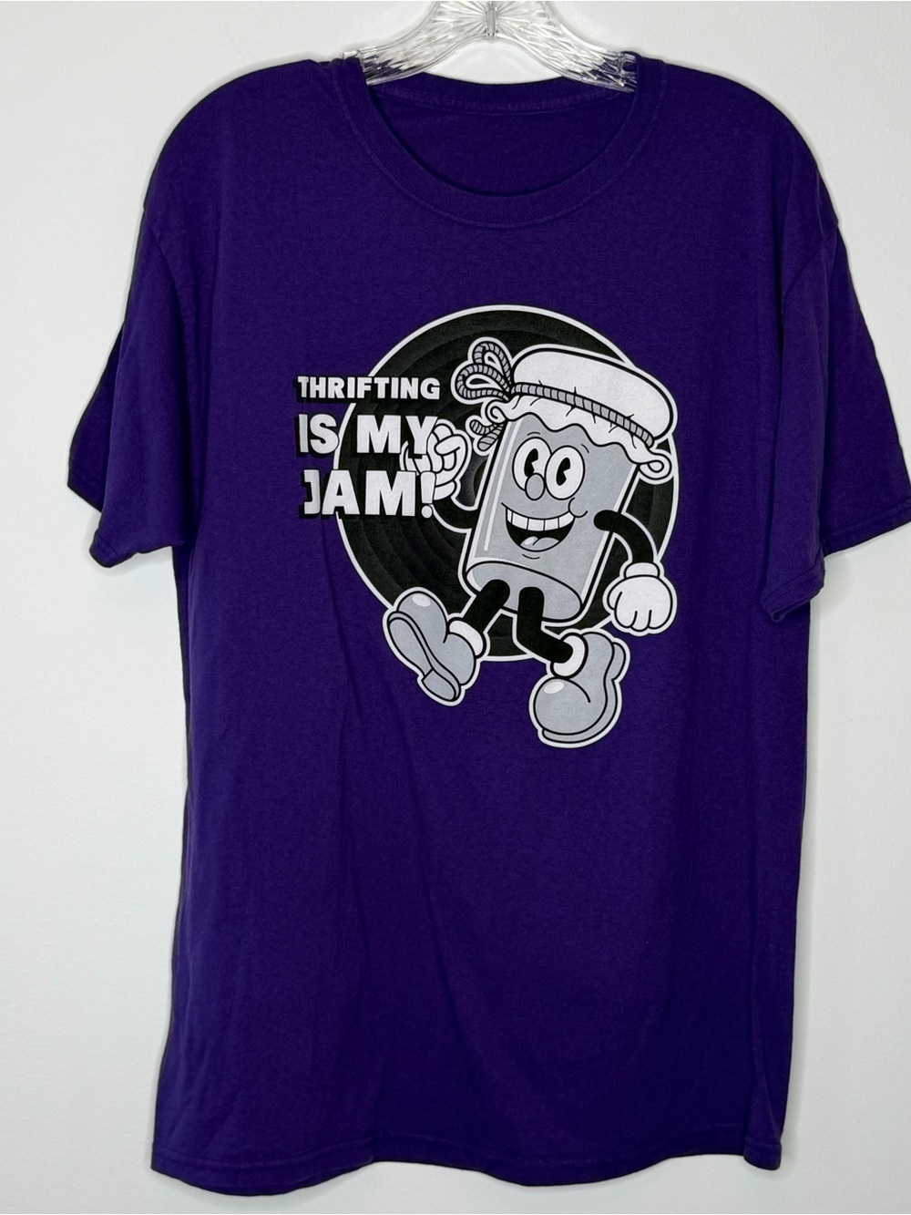 Thrifting Is My Jam Purple Cotton Unisex Crew Tee